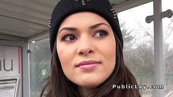 play Hungarian whore with big breasts has sex in public for money