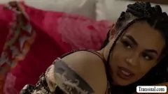 play TS Anna de Ville folla a Stepsis Eva Maxim's afeitado Pussy