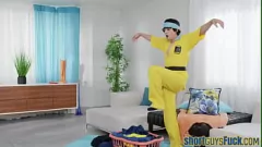 play Busty Latina babe gets her round ass pounded while sucking off a lil guy's dick in an ATM